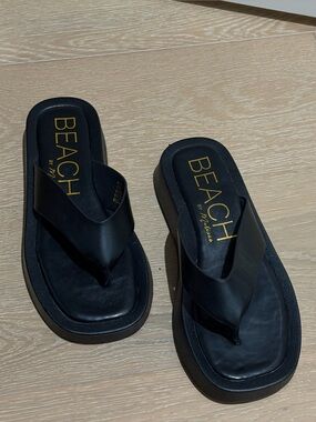 Beach by Matisse Sandcastle Black Platform Thong Sandals 8